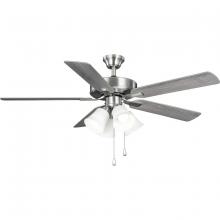 Progress P250077-009-WB - AirPro 52 in. Brushed Nickel 5-Blade ENERGY STAR Rated AC Motor Ceiling Fan with LED Light