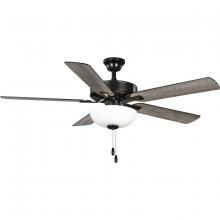 Progress P250078-31M-WB - AirPro 52 in. Matte Black 5-Blade ENERGY STAR Rated AC Motor Transitional Ceiling Fan with