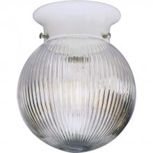 Progress P3599-30 - One-Light Glass Globe 6-3/8" Close-to-Ceiling