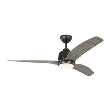 Monte Carlo 3AVLR54AGPD - Avila 54" Dimmable Integrated LED Indoor/Outdoor Aged Pewter Ceiling Fan with Light Kit, Remote