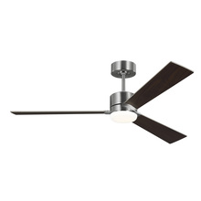 Monte Carlo 3RZR52BS - Rozzen 52" Indoor/Outdoor Brushed Steel Ceiling Fan with Handheld Remote Control and Reversible