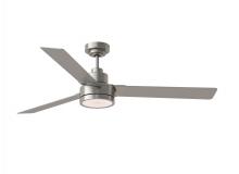 Monte Carlo 3JVR58BSD - Jovie 58" Dimmable Indoor/Outdoor Integrated LED Brushed Steel Ceiling Fan with Light Kit, Handh
