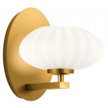  52229FXG - Pim 8" 1 Light Wall Sconce with Satin Etched Cased Opal Glass in Fox Gold