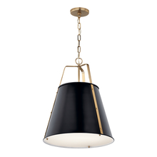  52711BK - Etcher 18 Inch 2 LT Pendant with Etched Painted White Glass Diffuser in Black and Champagne Bronze