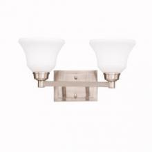  5389NI - Langford 17.5" 2 Light Vanity Light with Satin Etched White Glass in Brushed Nickel