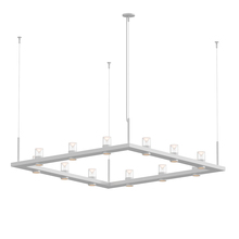  20QWS04B - 4' Square LED Pendant with Clear w/Cone Uplight Trim