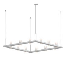  20QWS04C - 4' Square LED Pendant with Etched Cylinder Uplight Trim