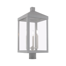  20586-80 - 3 Lt Nordic Gray Outdoor Post Top Lantern