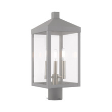  20592-80 - 3 Lt Nordic Gray Outdoor Post Top Lantern