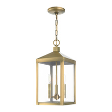  20593-01 - 3 Lt Antique Brass Outdoor Pendant Lantern