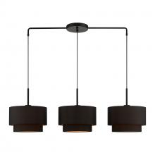  45617-04 - 3 Light Black Large Linear Chandelier