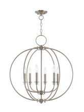  4666-91 - 6 Light Brushed Nickel Chandelier