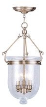  5083-01 - 3 Light Antique Brass Chain Lantern