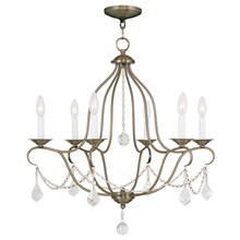  6426-01 - 6 Light Antique Brass Chandelier