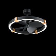  BFR45428-BK/AB - Atomic 29in LED 120V Smart Fandelier in Black and Aged Brass with Optic Crystal