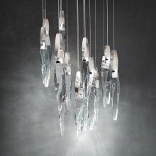  BPD13215-PN - Kindjal 15 Light LED 3000K/3500K/4000K 120V-277V Multi-Light Pendant in Polished Nickel with Clear