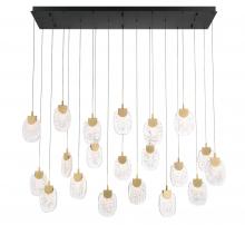 Lib & Co. US 12295-02 - Castelo, 20 Light Rectangular LED Chandelier, Matte Black