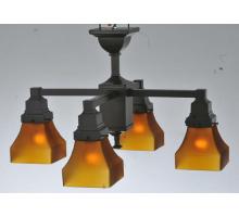 108063 - 22"W Bungalow Frosted Amber 4 LT Chandelier