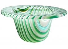  113018 - 12"W Metro Fusion Peppermint Glass Bowl