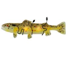  132285 - 30"W Metro Fusion Brown Trout Glass Wall Sconce