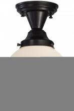 143582 - 8"W Revival Schoolhouse White Globe Semi-Flushmount