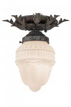  169001 - 8.5"W Fancy Floral W/Colonnade Globe Flushmount