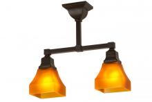  173752 - 17"L Bungalow Frosted Amber 2 LT Semi-Flushmount