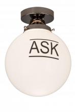  186573 - 10"W Personalized "Ask" Deli Orb Flushmount