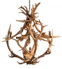  212275 - 55" Wide Antlers Elk & Fallow Deer 10 Light Chandelier