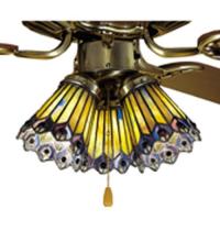  27474 - 4"W Tiffany Jeweled Peacock Fan Light Shade