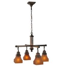  50363 - 26"W Bungalow Frosted Amber 4 LT Chandelier