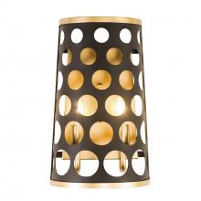  346W02MBFG - Bailey 2-Lt Wall Sconce - Matte Black/French Gold