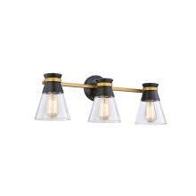  AC11803BB - Kanata Collection 3-Light Vanity Light, Black & Brushed Brass