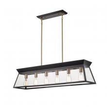  AC11854BK - Lucian Linear Island Chandelier Black and Brushed Brass