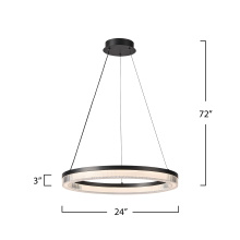 Artcraft AC6834BK - Ari Integrated LED Pendant 24", Black