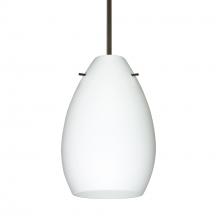 Besa Lighting 1BC-171307-BR-L - Besa Pendant Pera 6 Bronze Opal Matte 1x50W Candelabra, 15Ft Cord