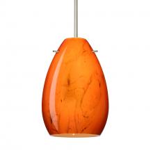 Besa Lighting 1BC-1713HB-SN-L - Besa Pendant Pera 6 Satin Nickel Habanero 1x50W Candelabra, 15Ft Cord