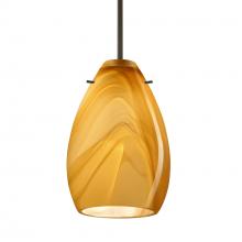 Besa Lighting 1BC-1713HN-BR-L - Besa Pendant Pera 6 Bronze Honey 1x50W Candelabra, 15Ft Cord