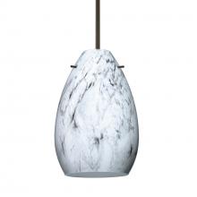 Besa Lighting 1BC-1713MG-BR-L - Besa Pendant Pera 6 Bronze Marble Grigio 1x50W Candelabra, 15Ft Cord