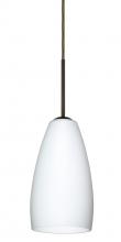 Besa Lighting 1BT-150907-BR-L - Besa Chrissy Pendant Bronze Opal Matte 1x50W Candelabra, 15Ft. Cord