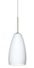Besa Lighting 1BT-150907-SN-L - Besa Chrissy Pendant Satin Nickel Opal Matte 1x50W Candelabra, 15Ft. Cord