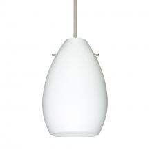 Besa Lighting 1BT-171307-SN-L - Besa Pendant Pera 6 Satin Nickel Opal Matte 1x50W Candelabra, 15Ft Cord