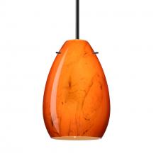 Besa Lighting 1BT-1713HB-BK-L - Besa Pendant Pera 6, Black Finish, Habanero 1x50W Candelabra, 15Ft Cord