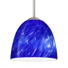 Besa Lighting 1BT-757286-SN-L - Besa Sasha Pendant Satin Nickel Blue Cloud 1x50W Candelabra, 15Ft. Cord