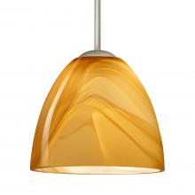 Besa Lighting 1BT-7572HN-SN-L - Besa Sasha Pendant Satin Nickel Honey 1x50W Candelabra, 15Ft. Cord
