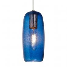 Besa Lighting 1JT-PINOT9BL-SN - Besa, Pinot 9 Cord Pendant, Blue Bubble, Satin Nickel FInish 1x60W Incandescent