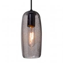 Besa Lighting 1JT-PINOT9SM-BK - Besa, Pinot 9 Cord Pendant, Smoke Bubble, Black FInish 1x60W Incandescent
