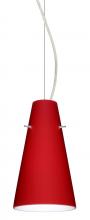Besa Lighting 1KX-4124RM-SN - Besa Cierro Cable Pendant Ruby Matte Satin Nickel 1x100W Medium Base