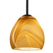 Besa Lighting 1TT-4122HN-MED-BK - Besa Bolla Pendant Honey Black 1x40W MAX E26 Base