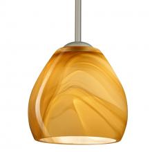 Besa Lighting 1TT-4122HN-SN - Besa Bolla Pendant Satin Nickel Honey 1x50W Candelabra